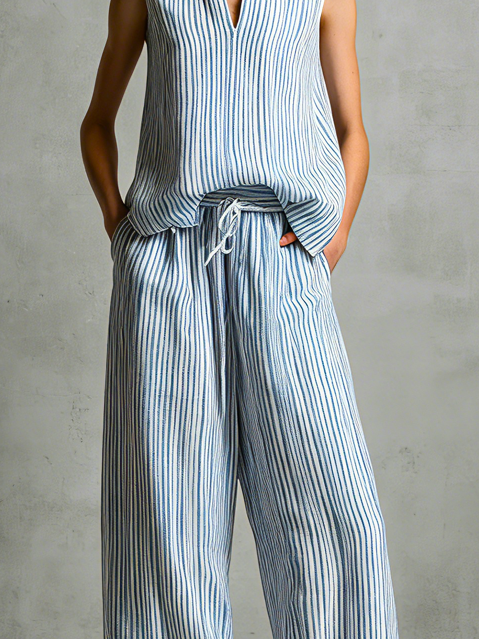 Livia | Striped Palazzo Two-Piece Set