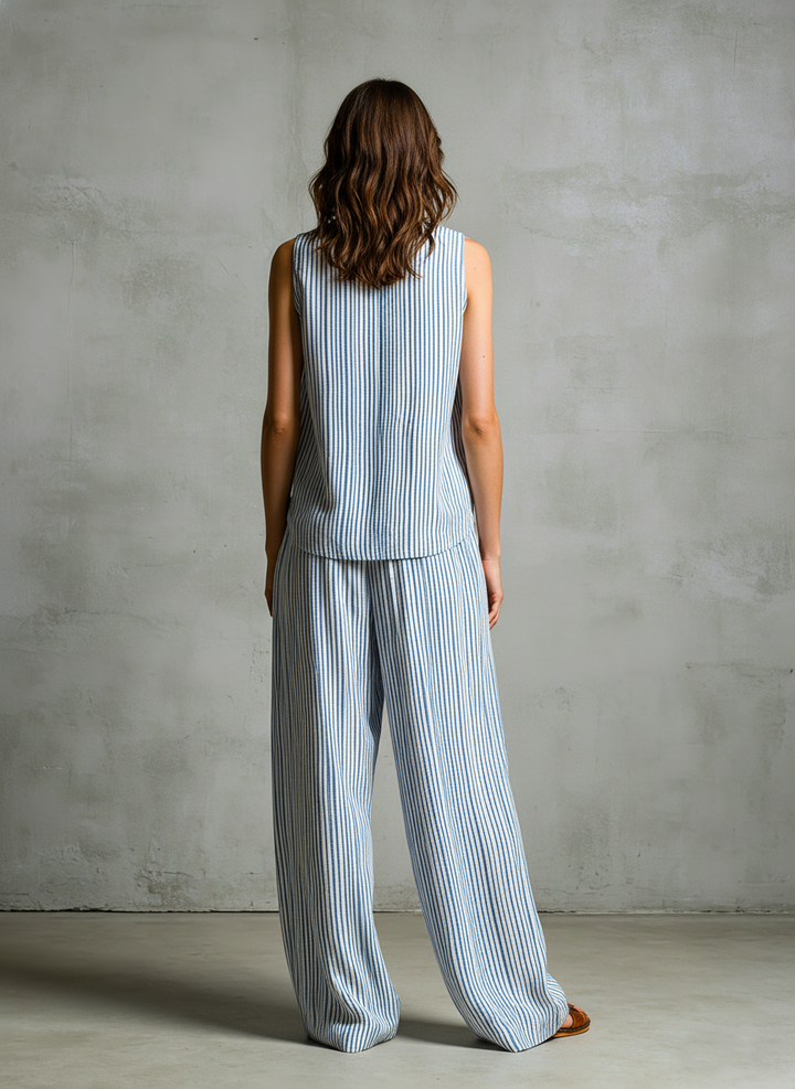 Livia | Striped Palazzo Two-Piece Set
