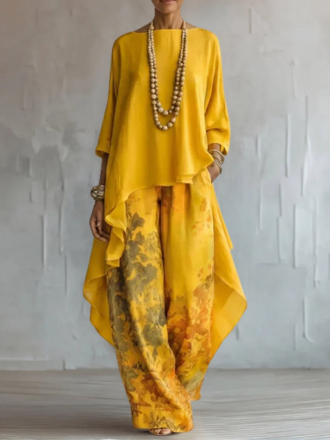 Genebra | Asymmetric Floral Maxi Dress