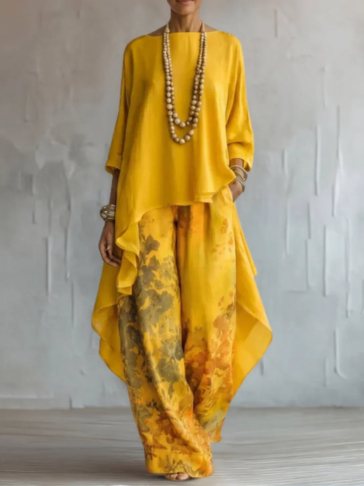 Genebra | Asymmetric Floral Maxi Dress