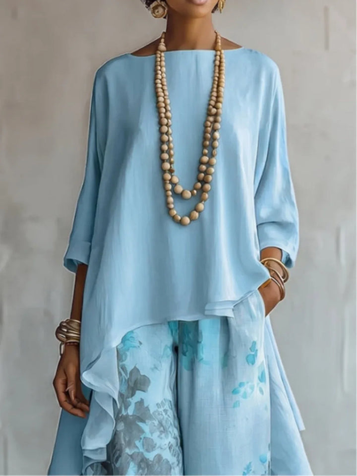 Genebra | Asymmetric Floral Maxi Dress