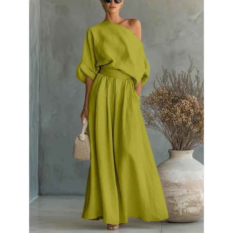 Lisa | Soft Off-Shoulder Top and Tapered Pants Set