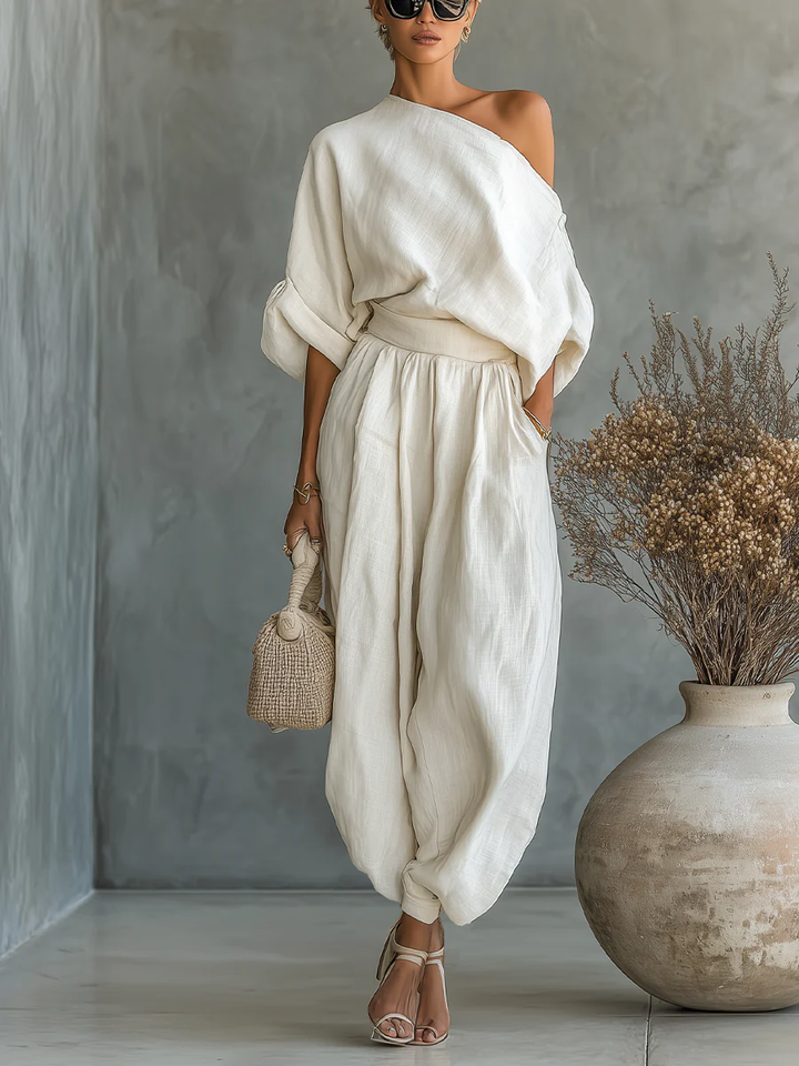 Ginevra | Fluid Draped One-Shoulder Set