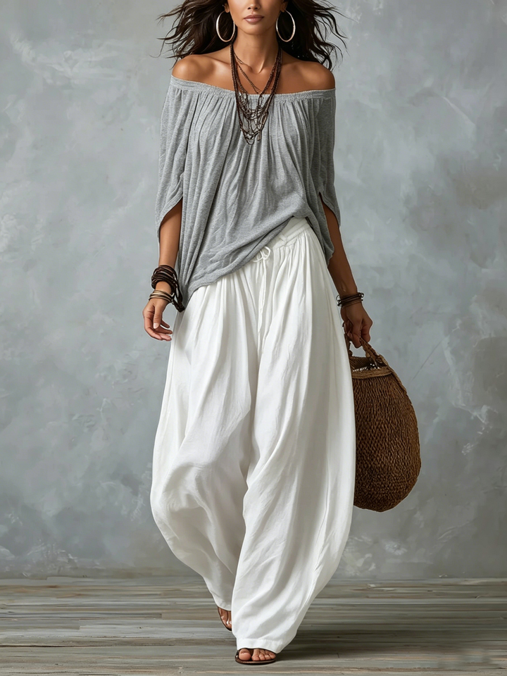 Isavella | Bohemian Lantern-Sleeve Two-Piece Set