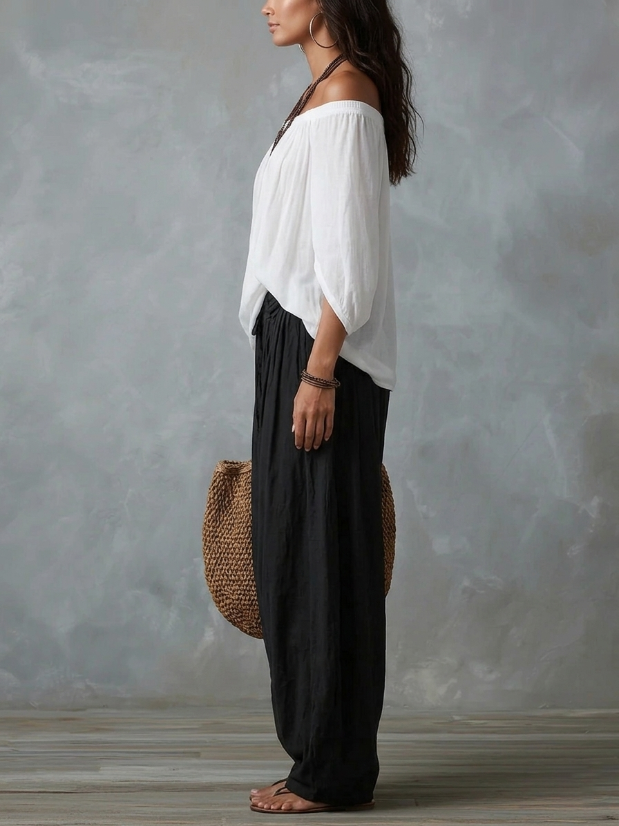 Isavella | Bohemian Lantern-Sleeve Two-Piece Set