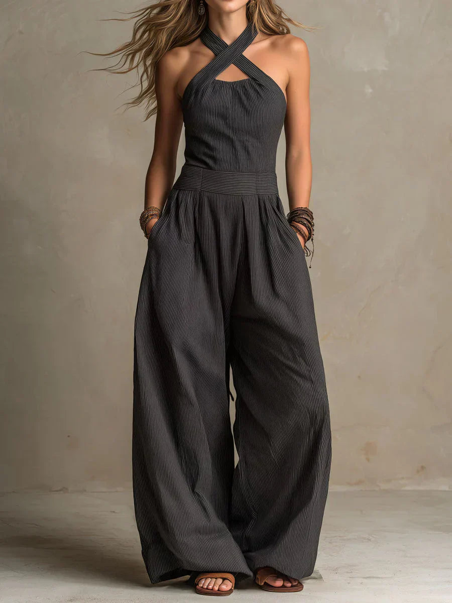 Isavella | Halter Neck Flowing Maxi Dress