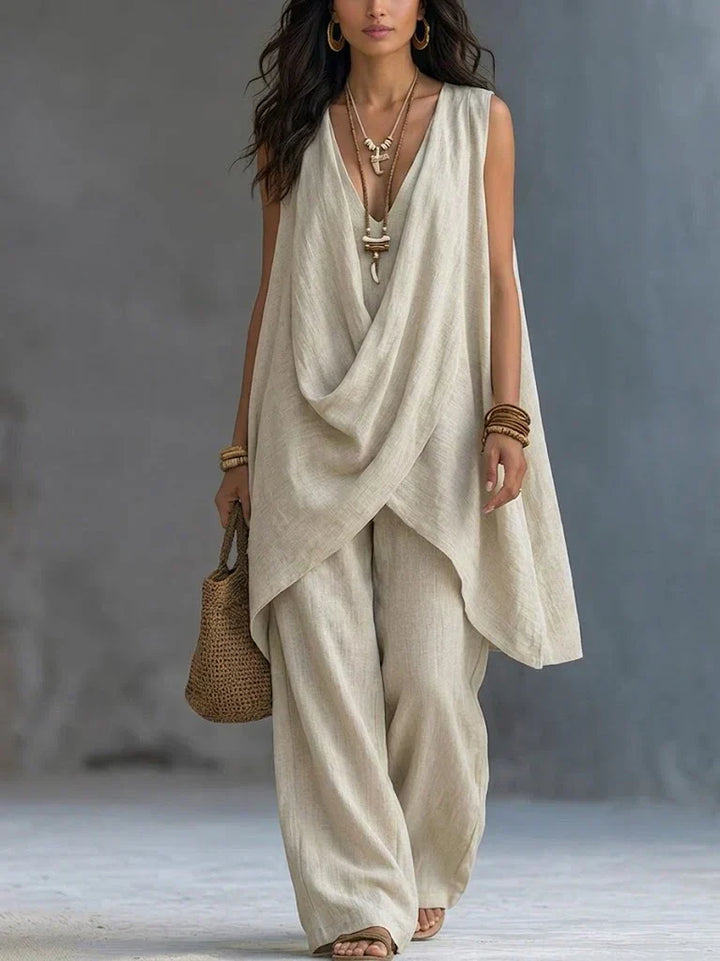 Geneva | Draped Wide-Leg Jumpsuit