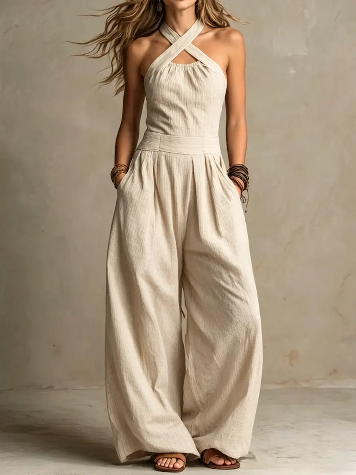Isavella | Halter Neck Flowing Maxi Dress